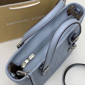 Michael Kors XSmall Carryall Convertible Top Zip Tote Pale Blue